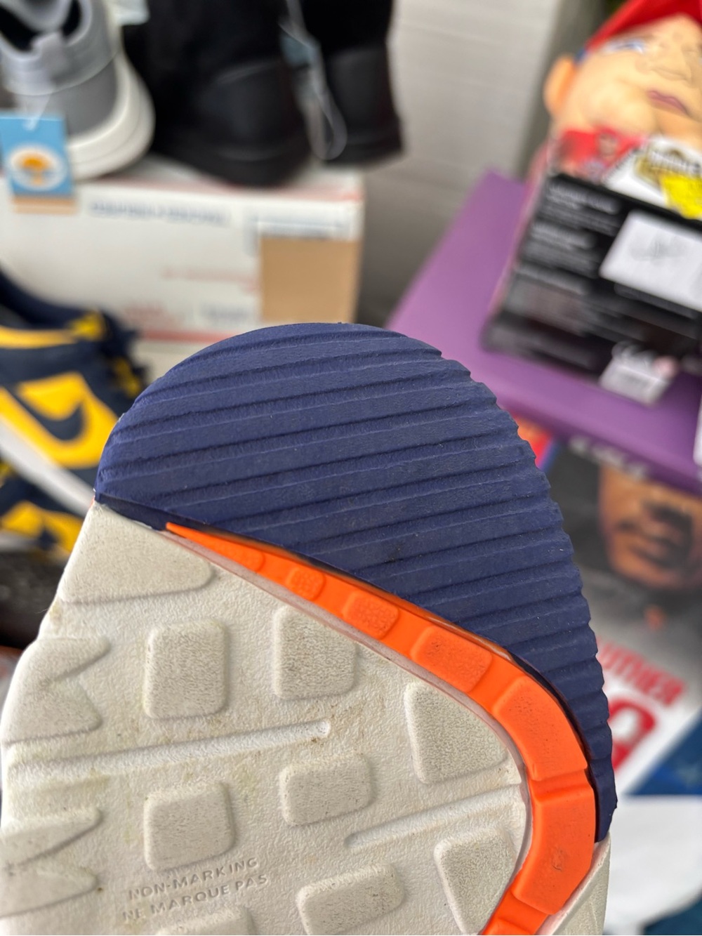 Nike Kids White Orange & Blue High Top Sneakers - Picture 5 of 5